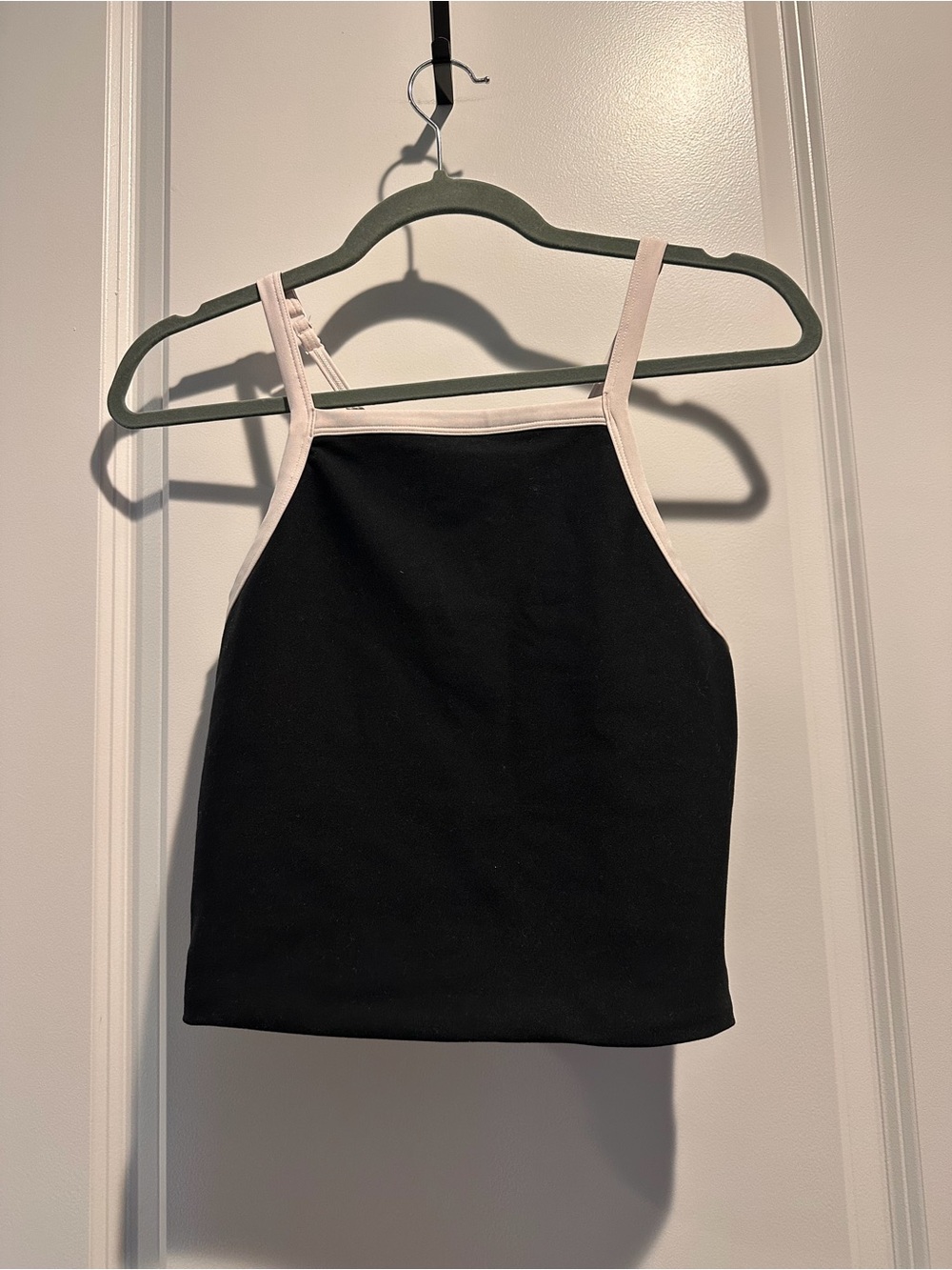 YPB Black Cropped Top with White Details